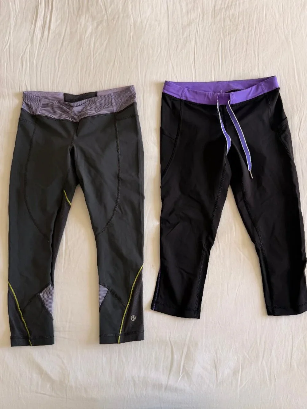 Lulu black crop legging bundle (sz 6) - Picture 1 of 9
